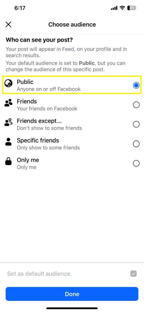 Find The Privacy Setting