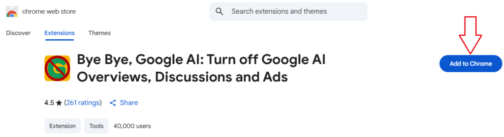 Use Browser Extensions to stop Google AI overviews
