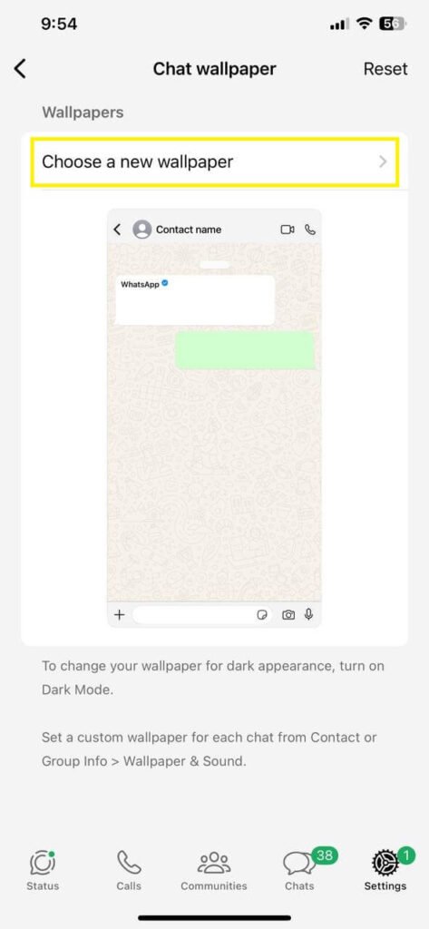 Using WhatsApp's Built-in Chat Customization