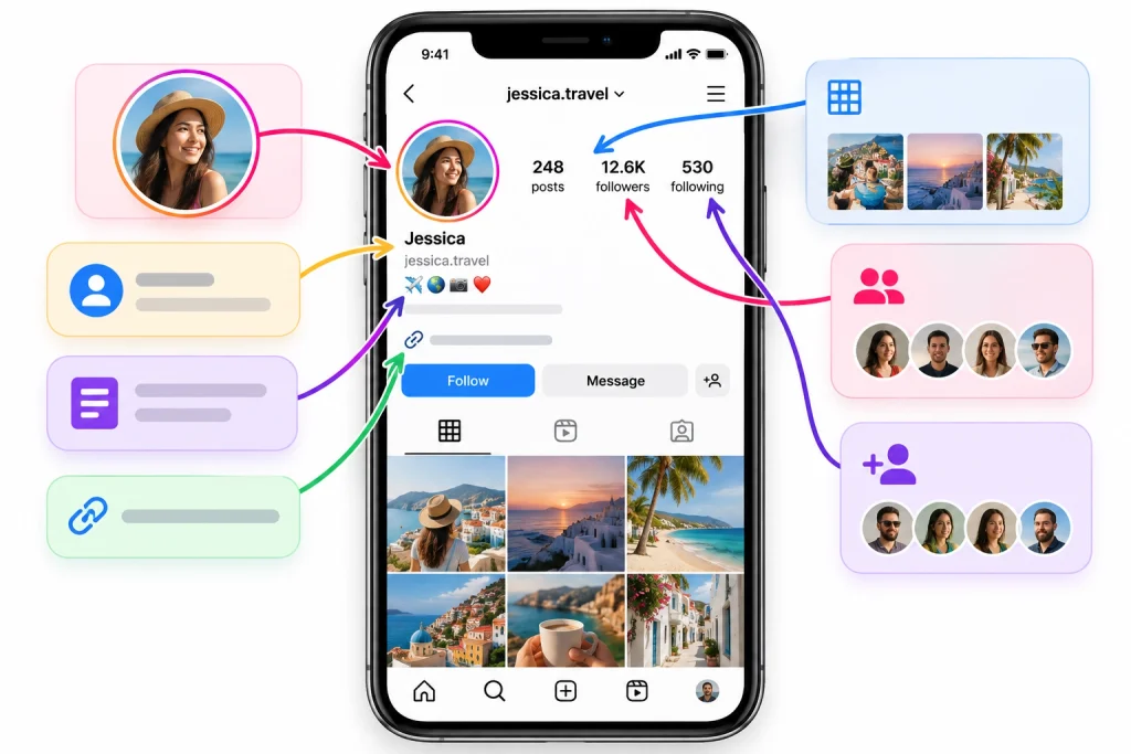 Instagram Profile Anatomy Infographic
