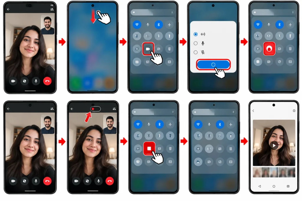 WhatsApp Screen Recording Tutorial Infographic