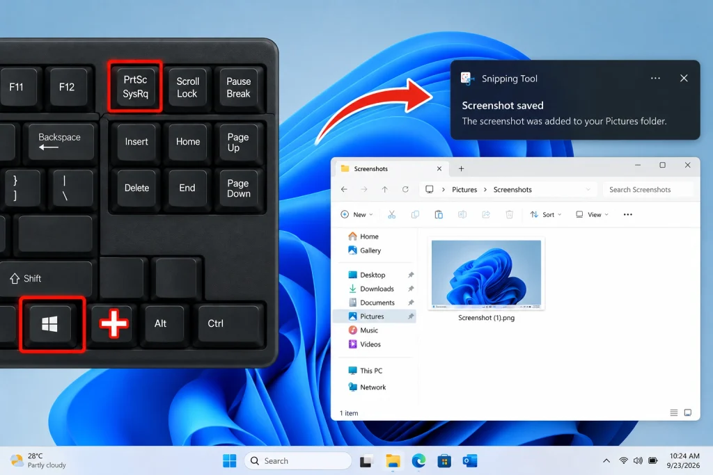 Windows + Print Screen Screenshot Guide