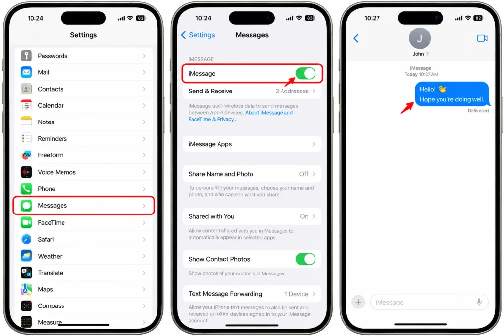 Enable iMessage and Message Internationally