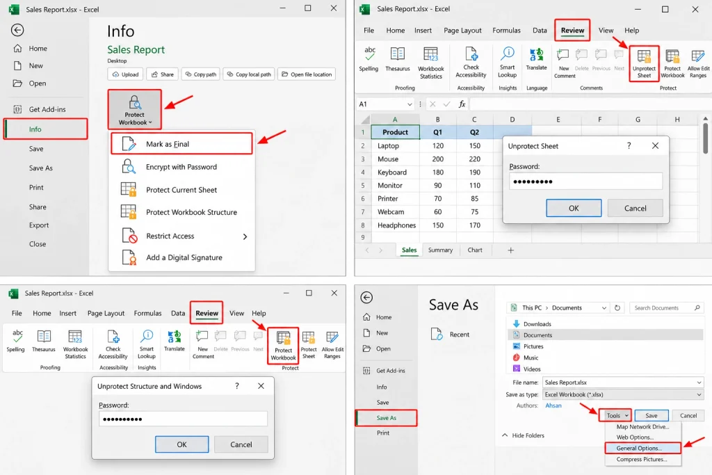 Excel Read-Only Protection Removal Guide