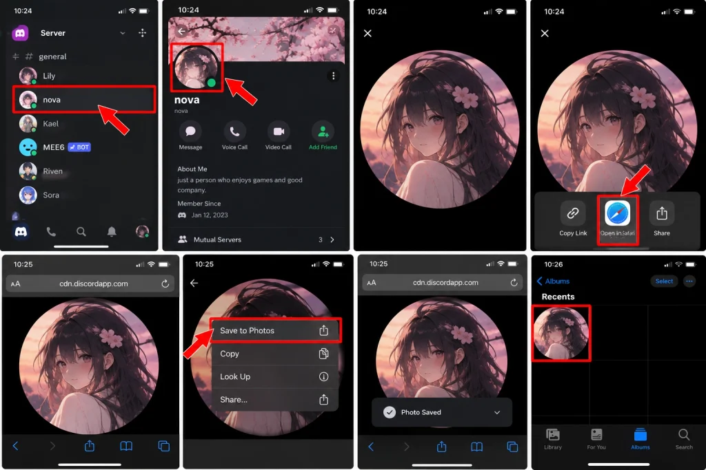 Saving a Discord Avatar on iPhone